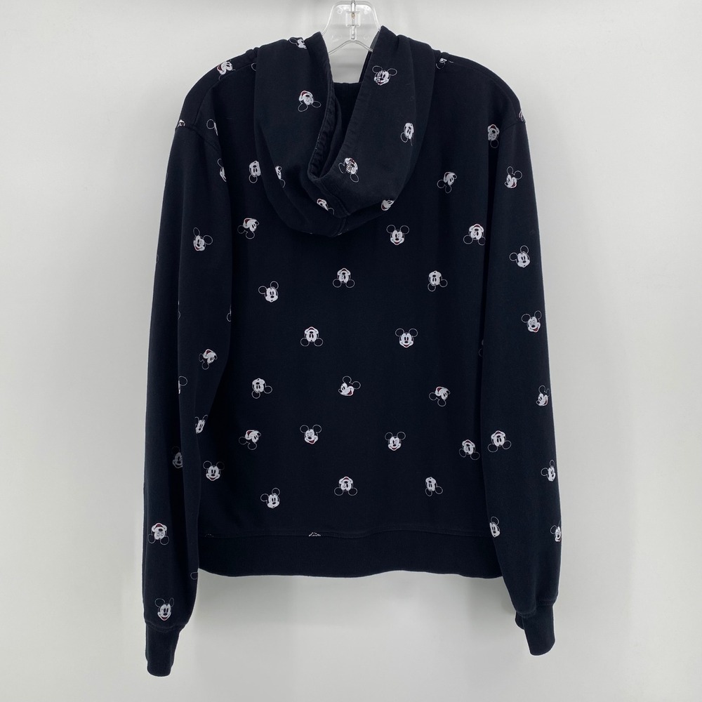 Disney Mickey Mouse All Over Print Zip Up Hoodie Black Womens Large - Picture 5 of 7
